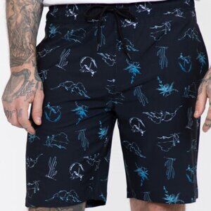 Men's Printed Neon Hybrid Shorts - NWT